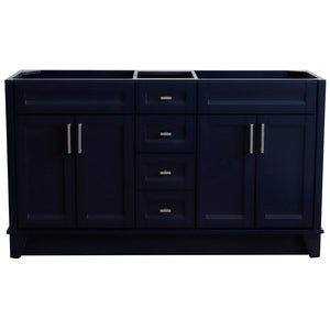Bellaterra 60" Double Vanity - Cabinet Only 400700-60D, Blue, Front