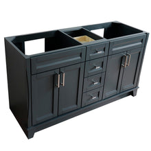 Load image into Gallery viewer, Bellaterra 60&quot; Double Vanity - Cabinet Only 400700-60D, Dark Gray, Top Corner SIdeview