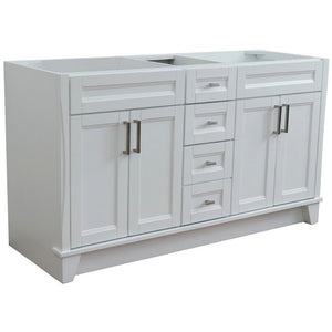 Bellaterra 60" Double Vanity - Cabinet Only 400700-60D, White, Front