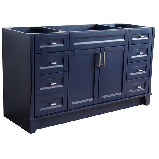 Bellaterra 60" Single Sink Vanity - Cabinet Only 400700-60S, Blue, Front