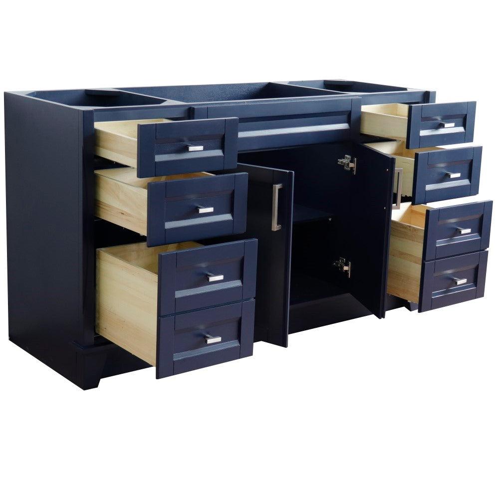 Bellaterra 60" Single Sink Vanity - Cabinet Only 400700-60S, Blue, Front