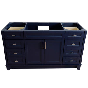 Bellaterra 60" Single Sink Vanity - Cabinet Only 400700-60S, Blue, Front