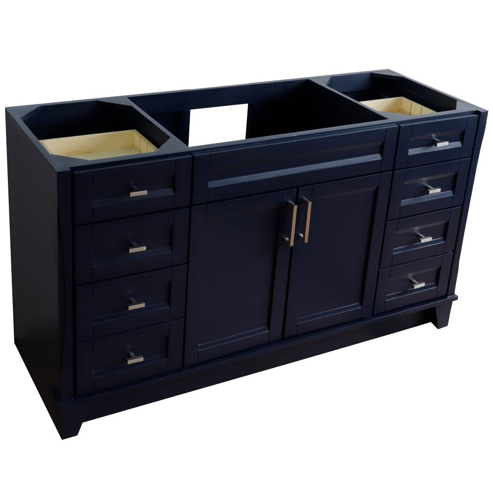 Bellaterra 60" Single Sink Vanity - Cabinet Only 400700-60S, Blue, Sideview