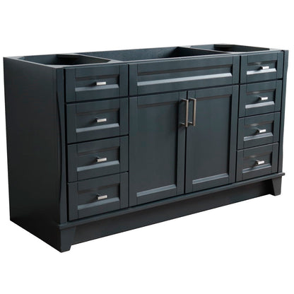 Bellaterra 60" Single Sink Vanity - Cabinet Only 400700-60S, Dark Gray, Front