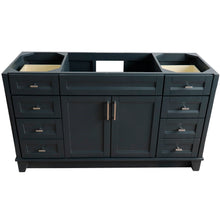 Load image into Gallery viewer, Bellaterra 60&quot; Single Sink Vanity - Cabinet Only 400700-60S, Dark Gray, Front