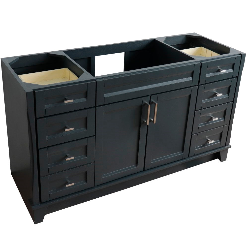 Bellaterra 60" Single Sink Vanity - Cabinet Only 400700-60S, Dark Gray, Top Side view