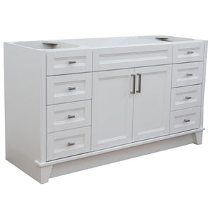 Bellaterra 60" Single Sink Vanity - Cabinet Only 400700-60S, White, Front