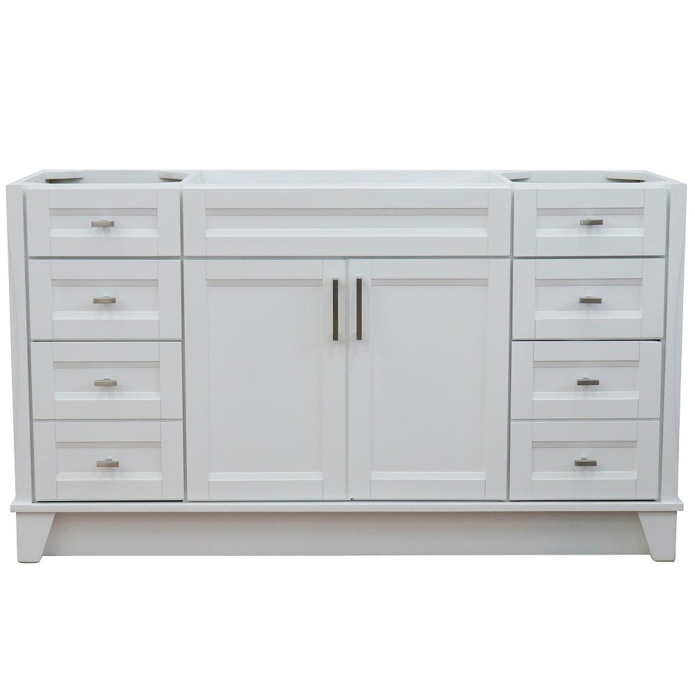 Bellaterra 60" Single Sink Vanity - Cabinet Only 400700-60S, White, Front