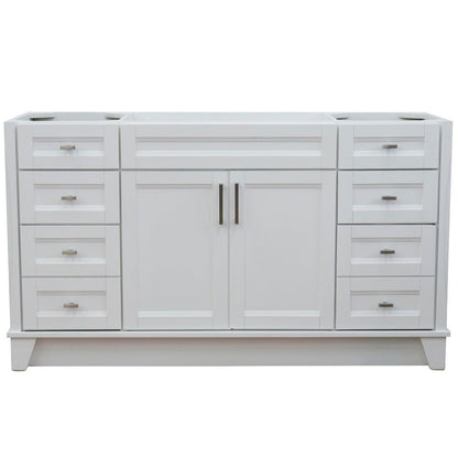 Bellaterra 60" Single Sink Vanity - Cabinet Only 400700-60S, White, Front