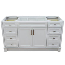 Load image into Gallery viewer, Bellaterra 60&quot; Single Sink Vanity - Cabinet Only 400700-60S, White, Front