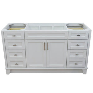 Bellaterra 60" Single Sink Vanity - Cabinet Only 400700-60S, White, Front