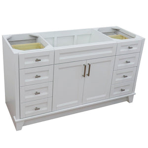 Bellaterra 60" Single Sink Vanity - Cabinet Only 400700-60S, White, Front Side view