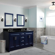 Load image into Gallery viewer, Bellaterra Shlomo - to Split Blue 61&quot; Double Sink Vanity w/ Counter Top and Sink 400700-61D-BU-BGO