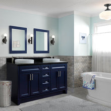 Load image into Gallery viewer, Bellaterra Shlomo - to Split Blue 61&quot; Double Sink Vanity w/ Counter Top and Sink 400700-61D-BU-BGRD