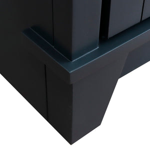Bellaterra Shlomo - to Split Dark Gray 61" Wood Double Vanity w/ Counter Top and Sink 400700-61D-DG-BGO