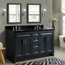 Load image into Gallery viewer, Bellaterra Dark Gray 61&quot; Wood Double Vanity w/ Counter Top and Sink 400700-61D-DG