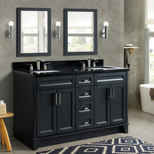 Load image into Gallery viewer, Bellaterra Dark Gray 61&quot; Wood Double Vanity w/ Counter Top and Sink 400700-61D-DG