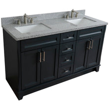 Load image into Gallery viewer, Bellaterra Shlomo - to Split Dark Gray 61&quot; Wood Double Vanity w/ Counter Top and Sink 400700-61D-DG-GYR