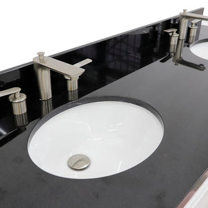 Bellaterra Shlomo - to Split White 61" Wood Double Vanity w/ Counter Top and Sink 400700-61D-WH-BGO