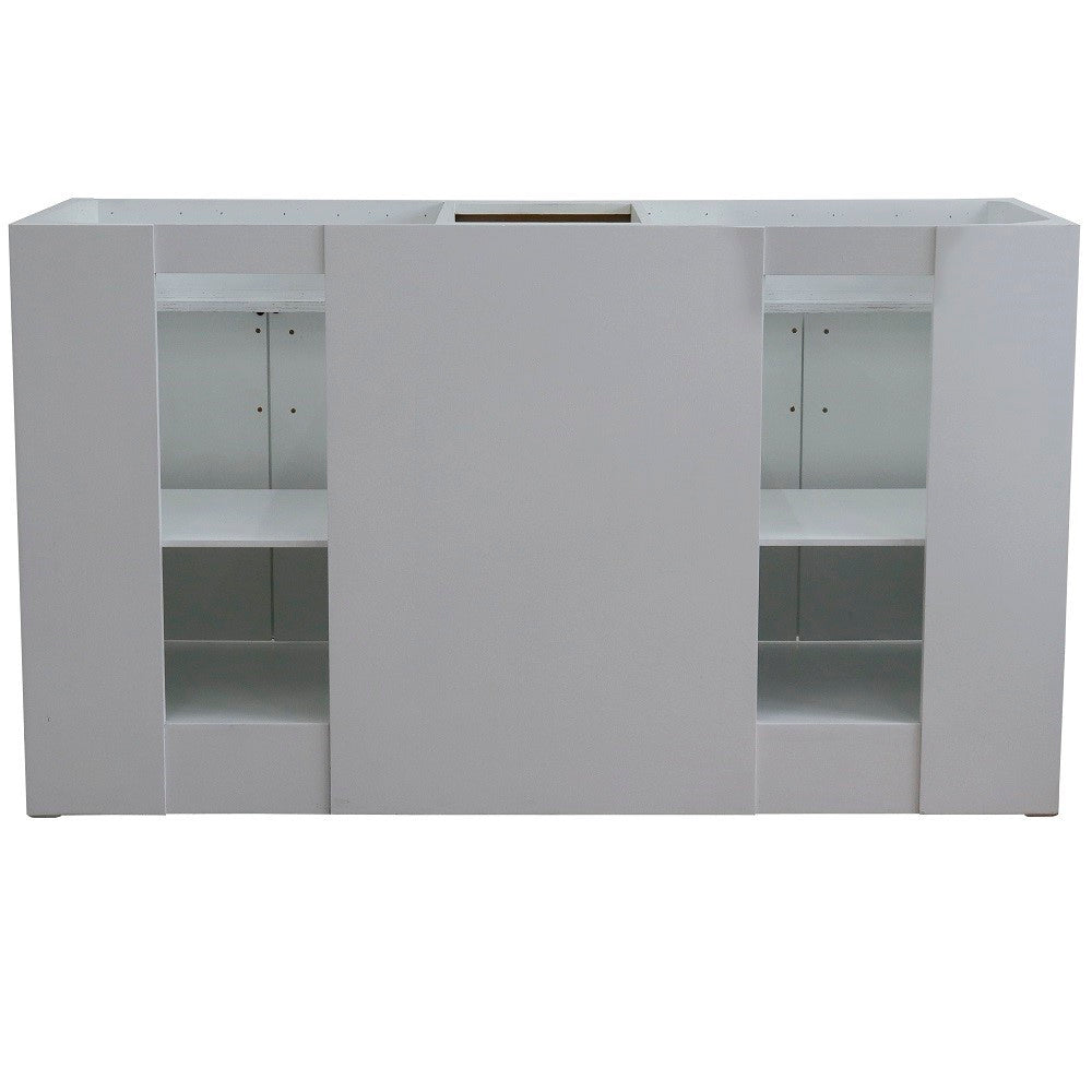 Bellaterra Shlomo - to Split White 61" Wood Double Vanity w/ Counter Top and Sink 400700-61D-WH-BGO