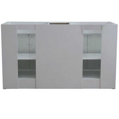 Bellaterra Shlomo - to Split White 61" Wood Double Vanity w/ Counter Top and Sink 400700-61D-WH-BGO