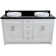 Load image into Gallery viewer, Bellaterra Shlomo - to Split White 61&quot; Wood Double Vanity w/ Counter Top and Sink 400700-61D-WH-BGRD