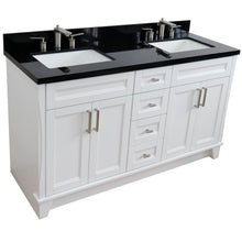 Load image into Gallery viewer, Bellaterra Shlomo - to Split White 61&quot; Wood Double Vanity w/ Counter Top and Sink 400700-61D-WH-BGR