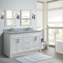 Load image into Gallery viewer, Bellaterra Shlomo - to Split White 61&quot; Wood Double Vanity w/ Counter Top and Sink 400700-61D-WH-GYO