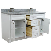 Load image into Gallery viewer, Bellaterra Shlomo - to Split White 61&quot; Wood Double Vanity w/ Counter Top and Sink 400700-61D-WH-GYO