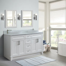 Load image into Gallery viewer, Bellaterra Terni White 61&quot; Wood Double Vanity w/ Counter Top and Sink 400700-61D-WH