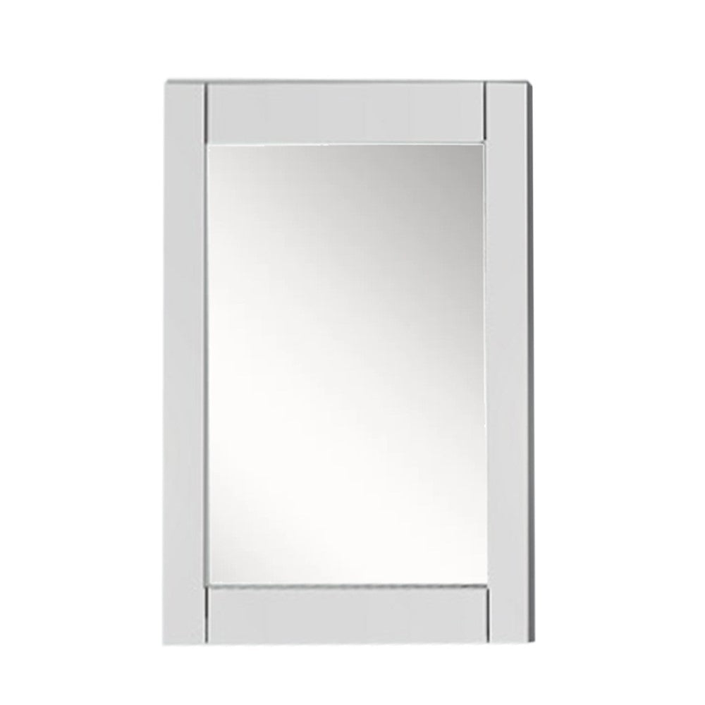 Bellaterra 24" Wood Frame Mirror in White 400700-M-24WH, Front