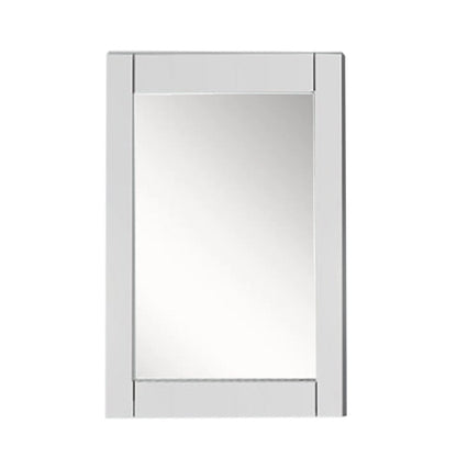 Bellaterra 24" Wood Frame Mirror in White 400700-M-24WH, Front