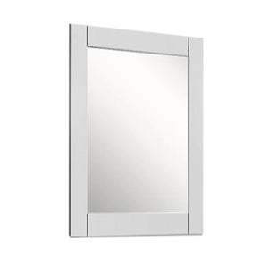 Bellaterra 24" Wood Frame Mirror in White 400700-M-24WH, Front