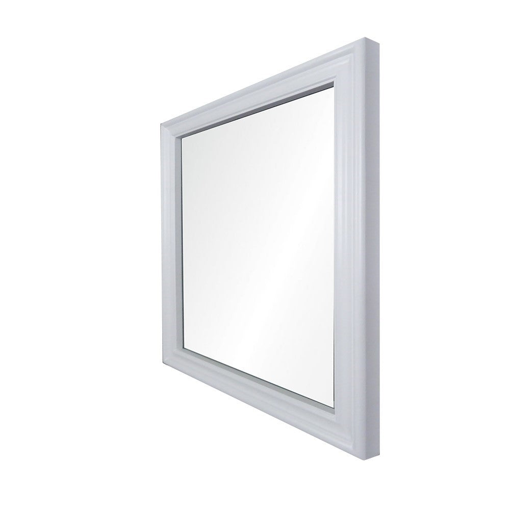 Bellaterra 24" Wood Frame Mirror in White 400800-24-M-WH, Sideview