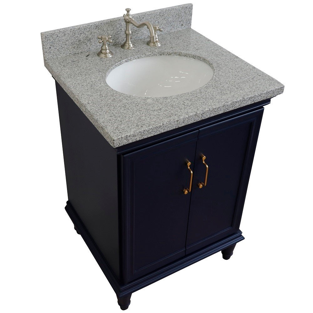 Bellaterra 25" Wood Single Vanity w/ Counter Top and Sink 400800-25-BU-GYO (Blue)