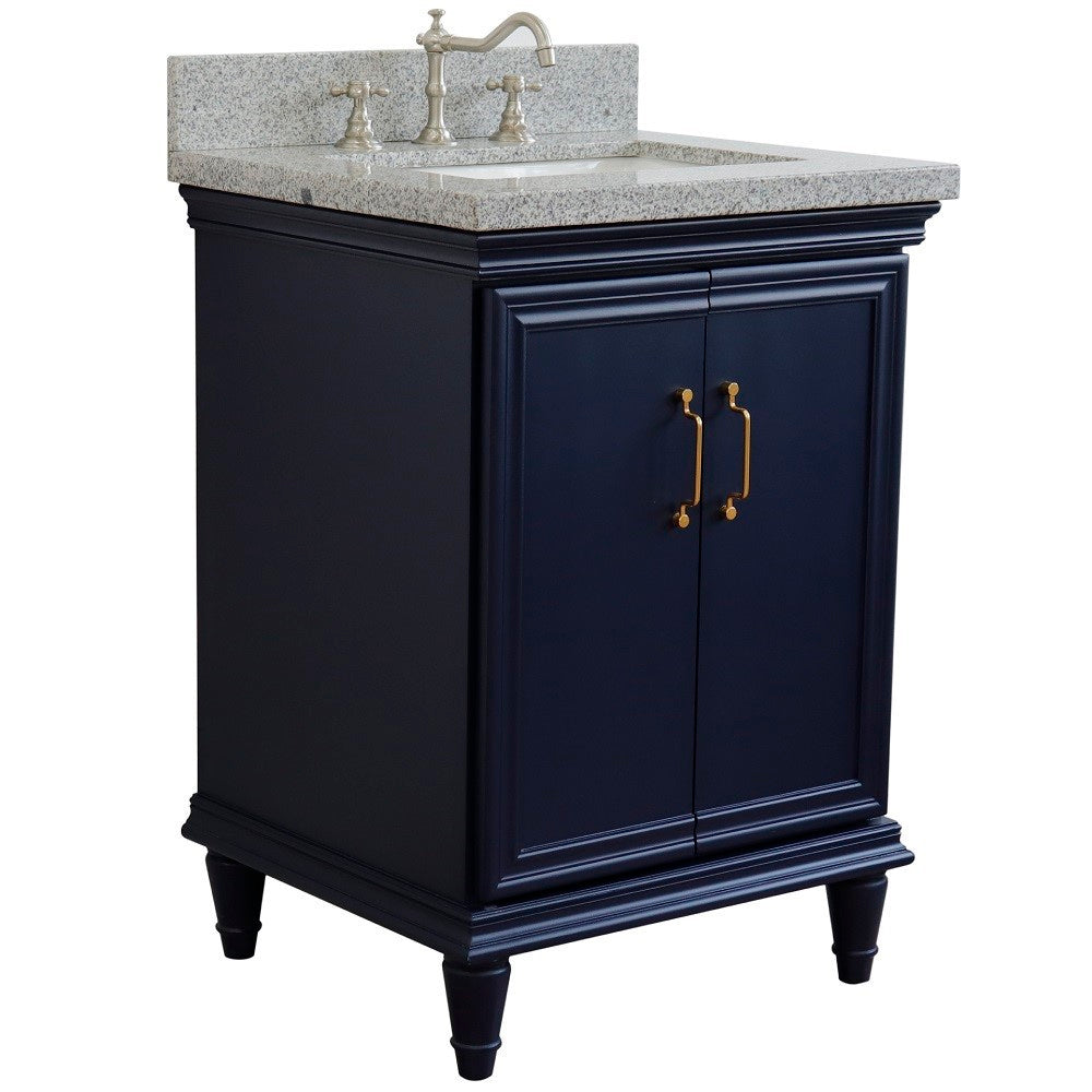 Bellaterra 25" Wood Single Vanity w/ Counter Top and Sink 400800-25-BU-GYR (Blue)