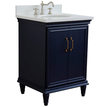 Bellaterra 25" Wood Single Vanity w/ Counter Top and Sink 400800-25-BU-WEO (Blue)