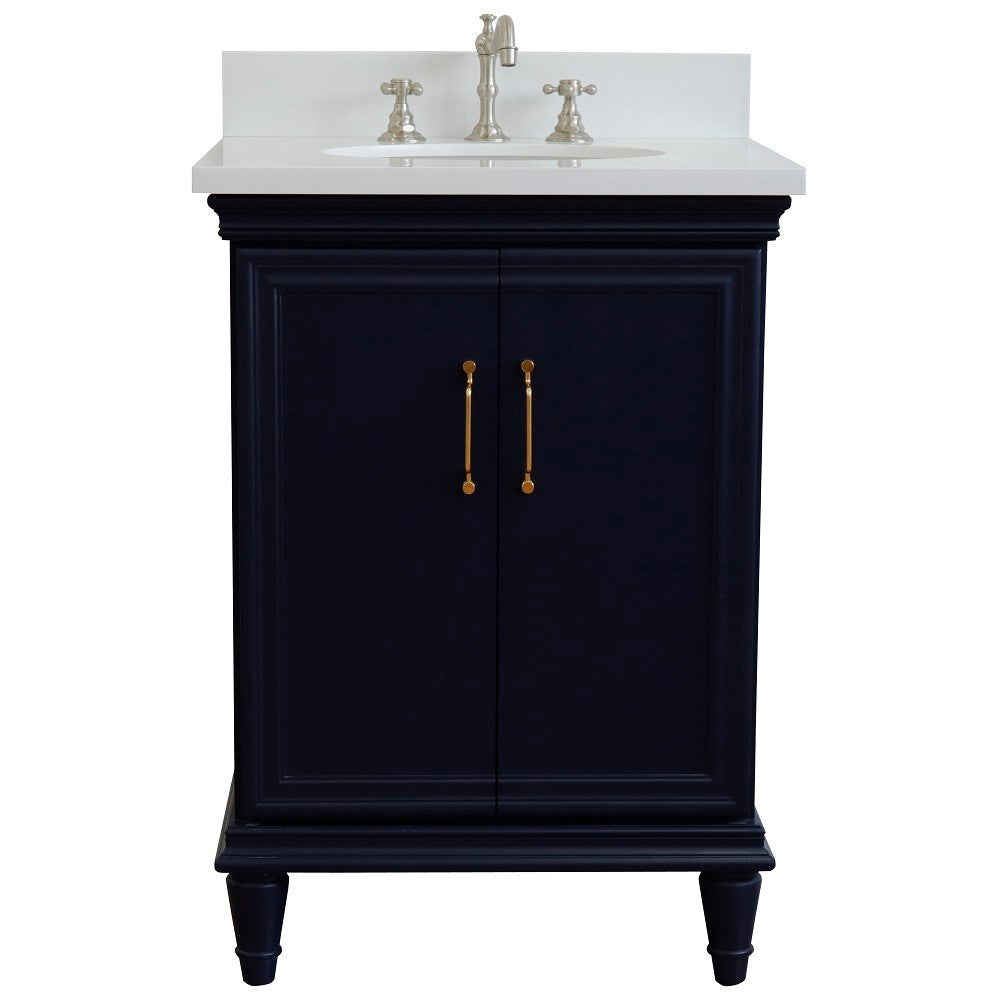 Bellaterra 25" Wood Single Vanity w/ Counter Top and Sink 400800-25-BU-WEO (Blue)