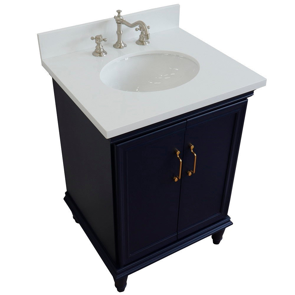 Bellaterra 25" Wood Single Vanity w/ Counter Top and Sink 400800-25-BU-WEO (Blue)