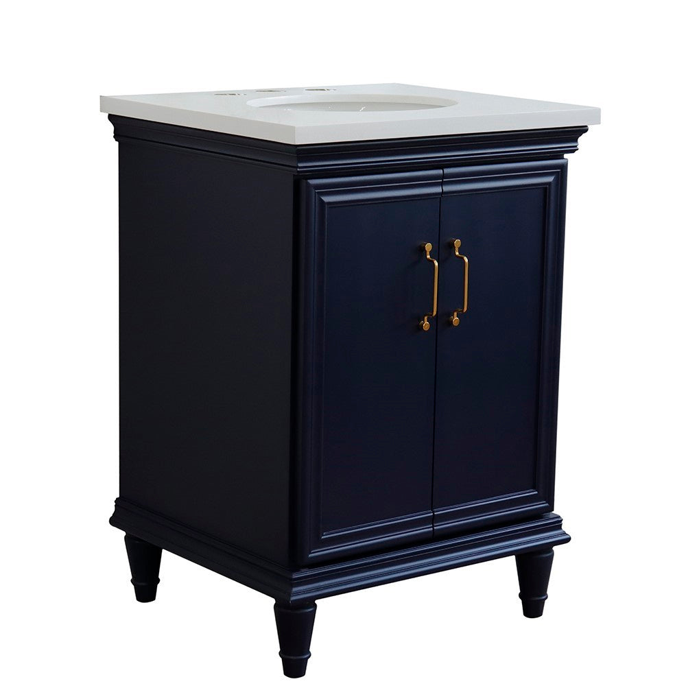 Bellaterra 25" Wood Single Vanity w/ Counter Top and Sink 400800-25-BU-WEO (Blue)