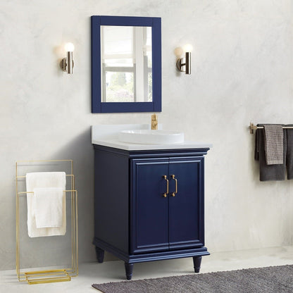 Bellaterra 25" Wood Single Vanity w/ Counter Top and Sink 400800-25-BU-WERD (Blue)