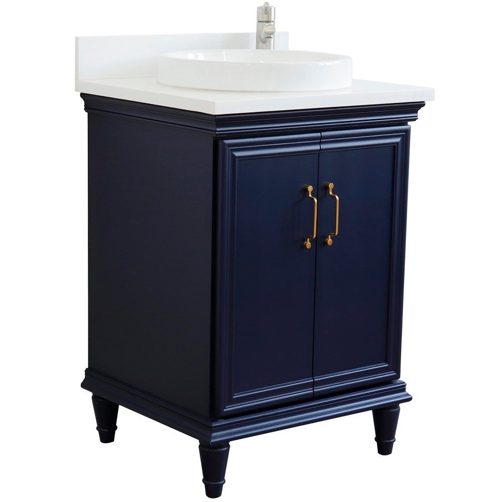 Bellaterra 25" Wood Single Vanity w/ Counter Top and Sink 400800-25-BU-WERD (Blue)