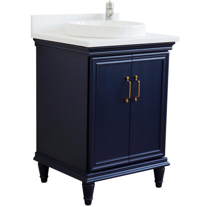 Bellaterra 25" Wood Single Vanity w/ Counter Top and Sink 400800-25-BU-WERD (Blue)