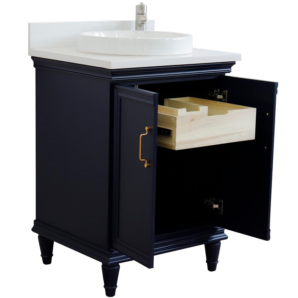 Bellaterra 25" Wood Single Vanity w/ Counter Top and Sink 400800-25-BU-WERD (Blue)