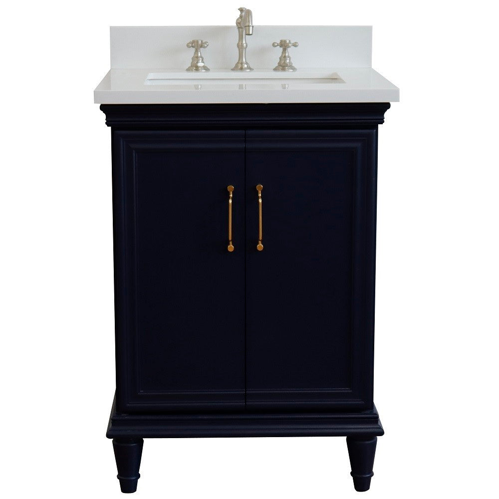 Bellaterra 25" Wood Single Vanity w/ Counter Top and Sink 400800-25-BU-WER (Blue)