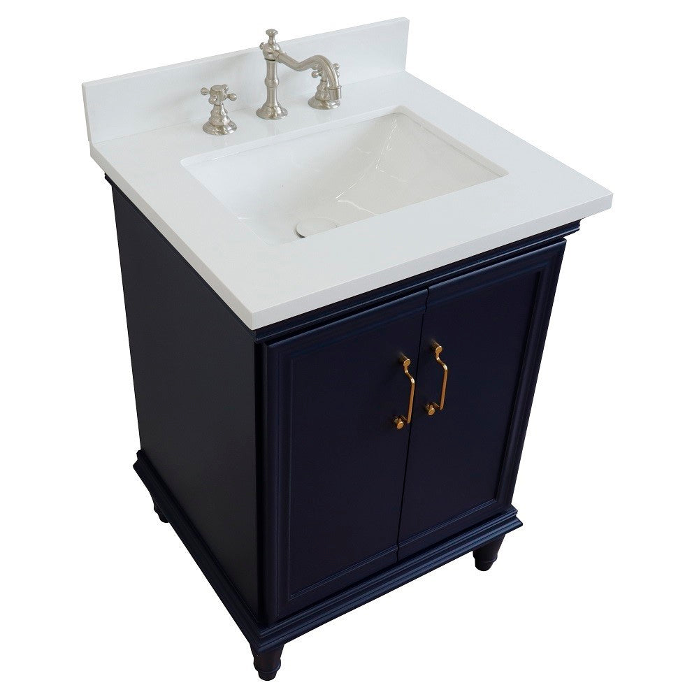 Bellaterra 25" Wood Single Vanity w/ Counter Top and Sink 400800-25-BU-WER (Blue)