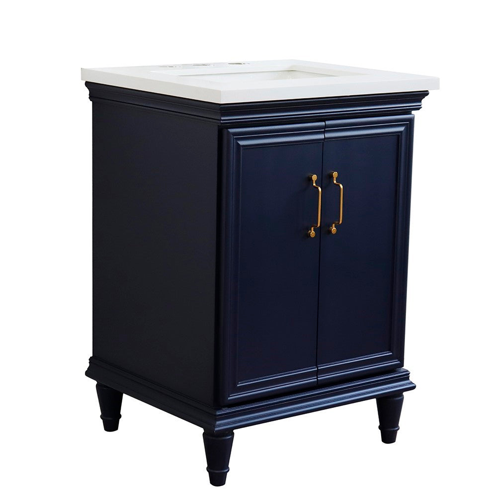 Bellaterra 25" Wood Single Vanity w/ Counter Top and Sink 400800-25-BU-WER (Blue)