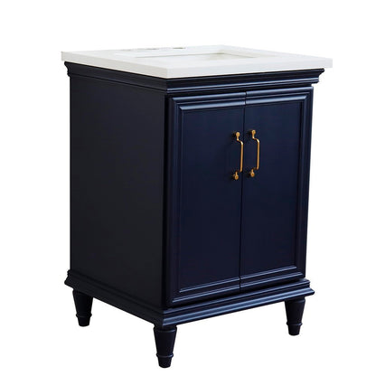 Bellaterra 25" Wood Single Vanity w/ Counter Top and Sink 400800-25-BU-WER (Blue)