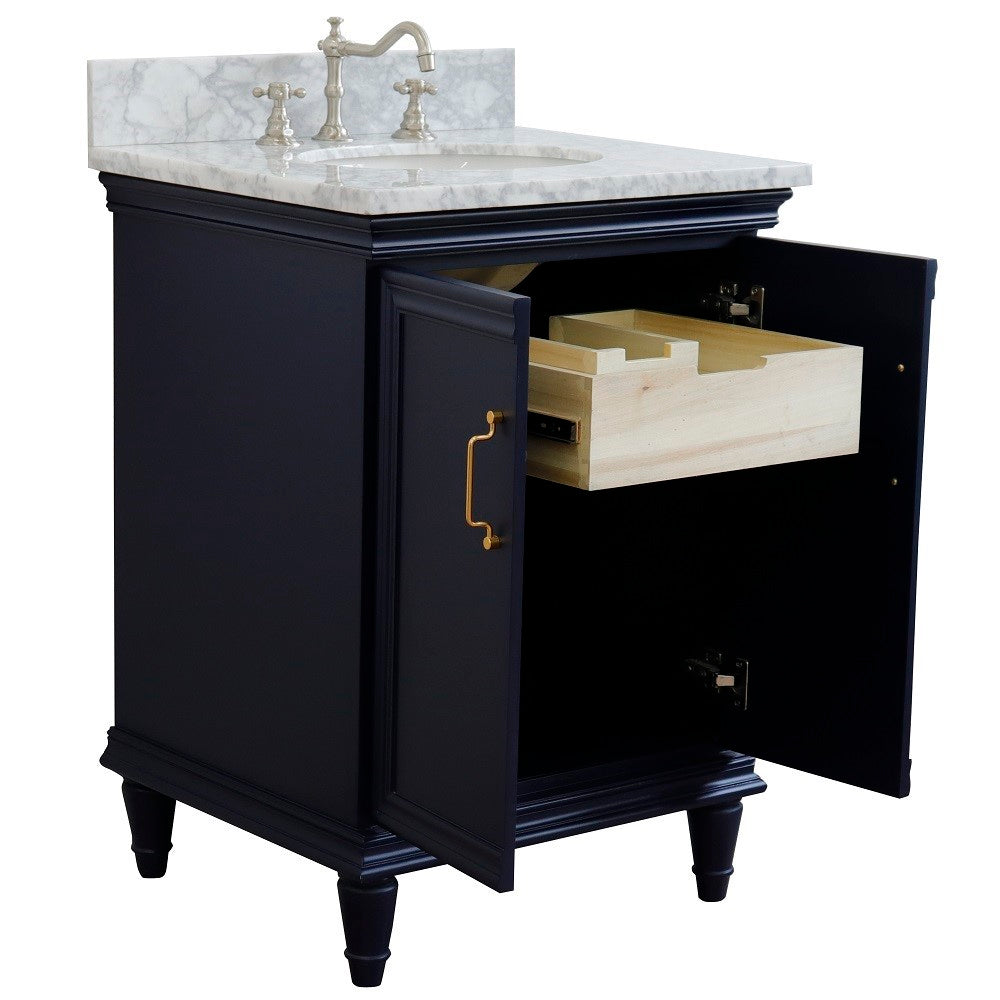 Bellaterra 25" Wood Single Vanity w/ Counter Top and Sink 400800-25-BU-WMO (Blue)