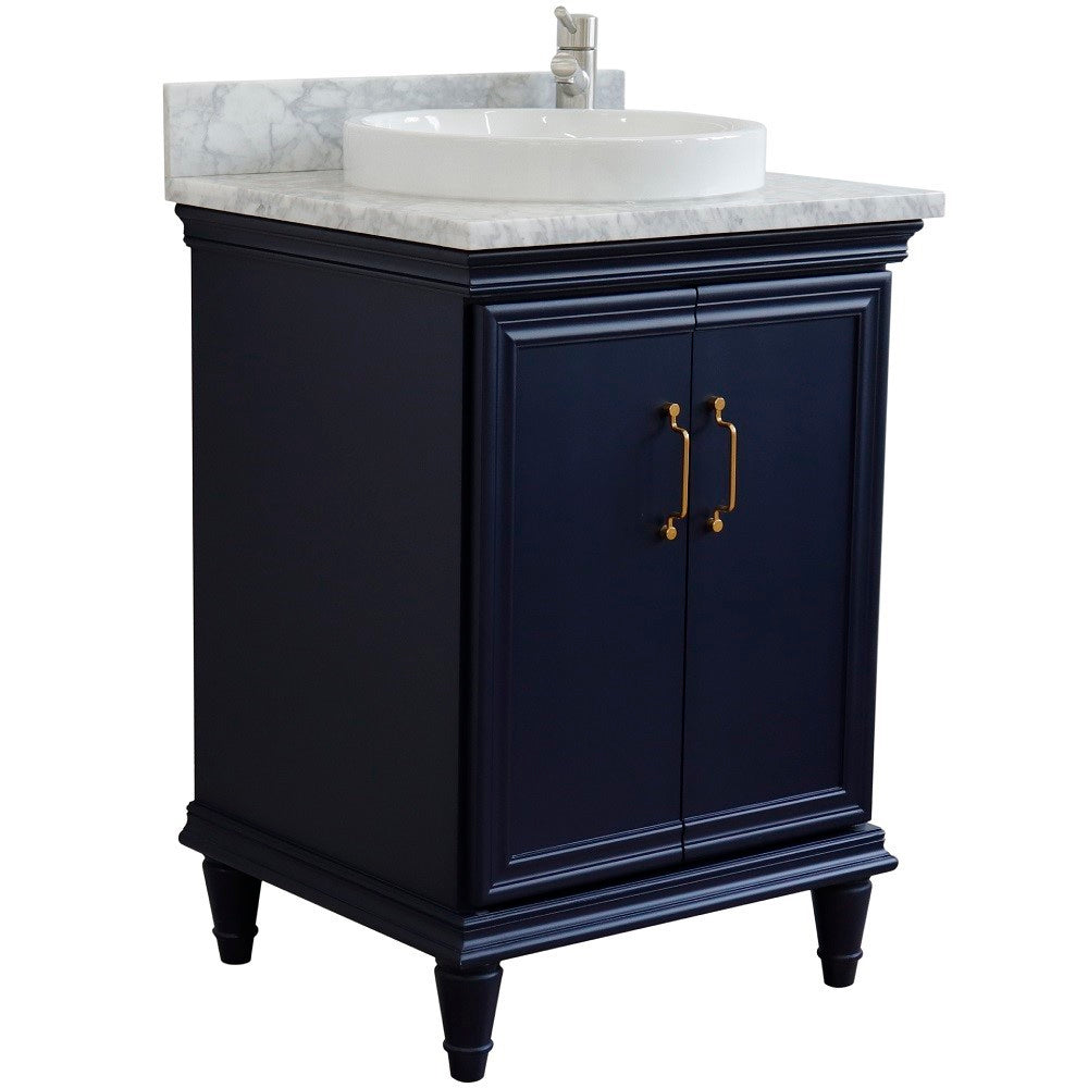 Bellaterra 25" Wood Single Vanity w/ Counter Top and Sink 400800-25-BU-WMRD (Blue)